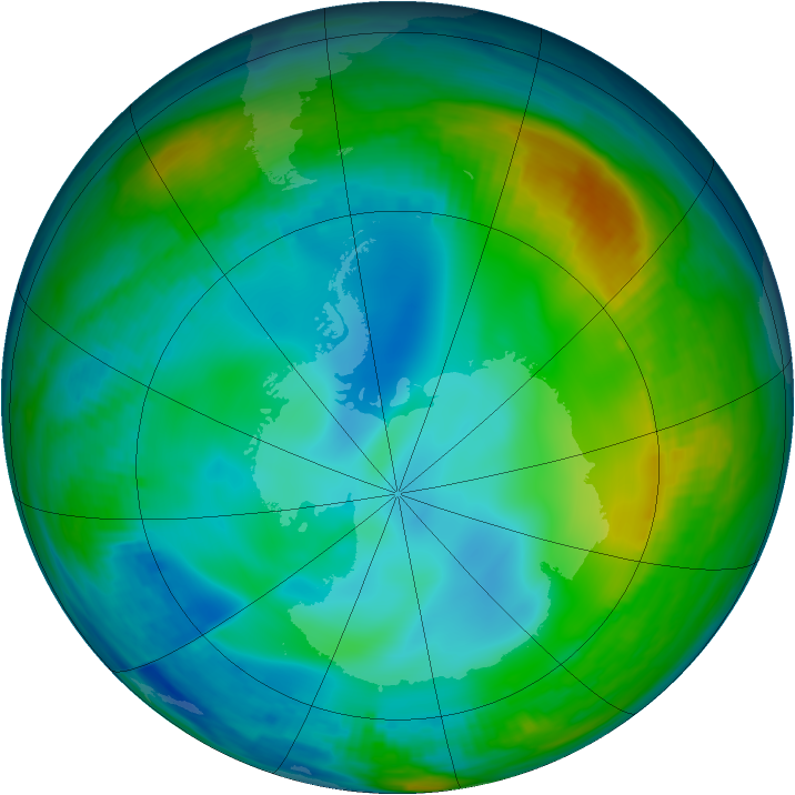Antarctic ozone map for 11 June 1998
